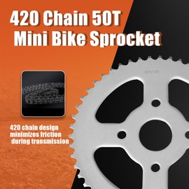 JNDO Mini Bike Sprocket 420 Chain 50T Go Kart Rear Sprocket 40mm Bore Replacement for Coleman Bt200x Ct200u Trail 200 Ct200u-Ex Baja Warrior Heat Massimo Mb165 Mb200 196cc 5.5 6.5hp