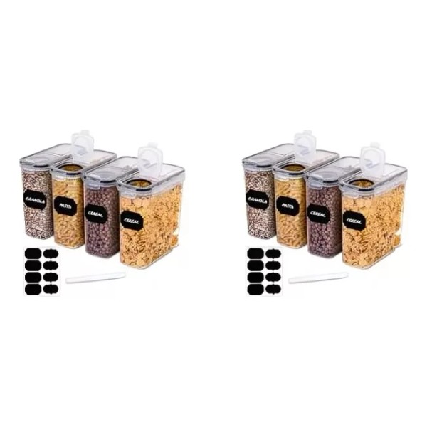 Bluelander Juego De 12 Recipientes Herméticos De Plástico Para Cereales