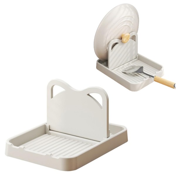 TXHFYKH Kitchen Spoon Holder, Spoon Rest with Pot Lid Holder,