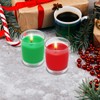 Set of 4 Green Votive Candles for Christmas and St.