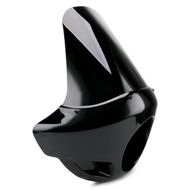 PACEWALKER Motorcycle 17" Tall Fairing Touring Sport Windshield Club Style Kit Blackout 5.75" Headlight Fairing Windshield for Super Glide T-Sport FXDXT, FXR Long Style (Gloss Black)