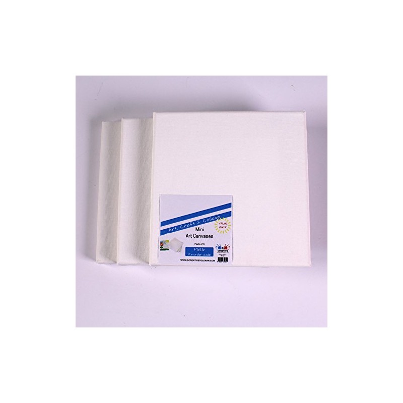 Square Mini Canvases 15cm x 15cm Pack of 3 by