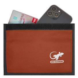 GECKO TRAVEL TECH Faraday Bag Orange Nylon - Signal Blocker for Cell Phone, Car Key FOB, Data Privacy (ORANGE - NYLON)