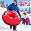 43 Inch Heavy Duty Inflatable Snow Tube, Rose Red Winter