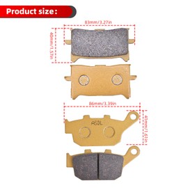 Ceramics Brake Pads for Honda CBR650R (Non ABS) 2019 2020; CBR650R (ABS) 2019 2020 2021 2022 2023, 06455-MKN-D51 06435-MGZ-J02 Front and Rear Braking Pads Kit