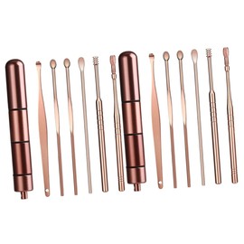 Baluue 12pcs Portable Ear Spoon Kit Ear Wax Picker with Storage Box Skid-Resistant Handle for Comfortable Cleaning Care Tools for Home Use