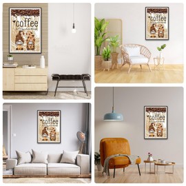 DAERLE Diamond Painting Coffee Beans, Diamond Painting Pictures Cute Gnome, Diamond Painting Adults, Diamond Painting Pictures Diamond Pictures DIY Cross Embroidery Painting Kits Wall Decor 30 x 40 cm