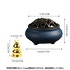Round Incense Burner with Ceramic Lid, Fire Retardant Cotton and