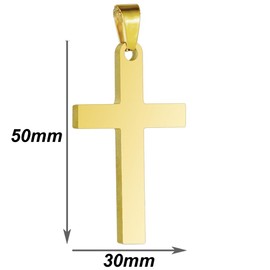 Zinvefa Men's Stainless Steel Cross Pendant Necklace Silver / Black / Gold Pendant 15 x 28 mm - 50 x 30 mm, Stainless Steel
