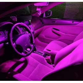 iJDMTOY 5-SMD 168 194 2825 T10 Replacement Bulbs Compatible With Car Interior Map Dome Light, Magenta Purple Pink