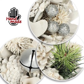 COM-FOUR® Decorative Christmas Tree – Decorative Small Jewellery Tree – Great Table Decoration in White with Glitter – Ideal for the Advent Season (Tree)