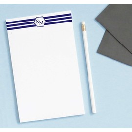 Monogrammed Notepad For Men, Professional Monogram notepads, Notepads for men, Two Letter Monogram Notepad, Your choice of ink color and envelope color, size 5.5in x 8.5in, 50 sheets