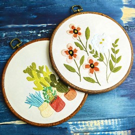8 Inch Embroidery Hoops, Round Embroidery Hoops Cross Stitch Hoop Rings Wooden Circle Cross Stitch Hoop for Embroidery and Cross Stitch Art Craft
