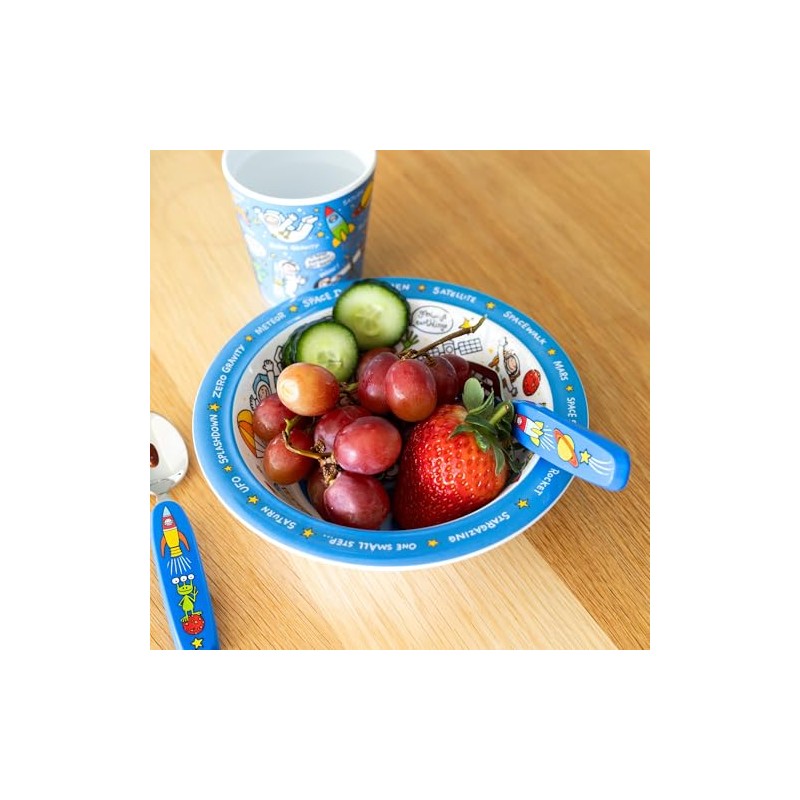 Tyrrell Katz Kids Space Printed Bowl in Blue Melamine -