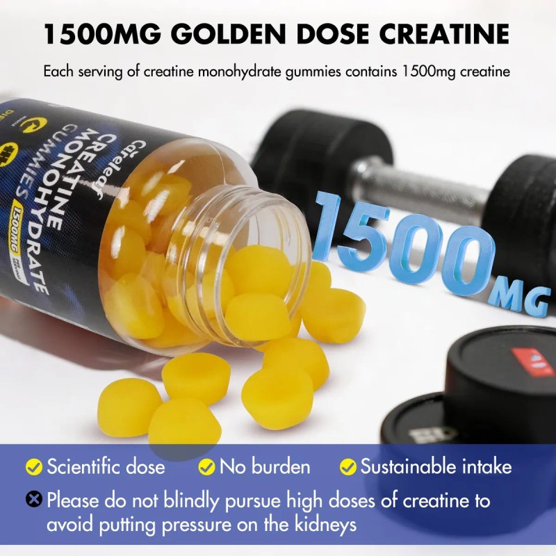 Careleaf Gomitas Creatina 1500mg Para Fuerza 60u