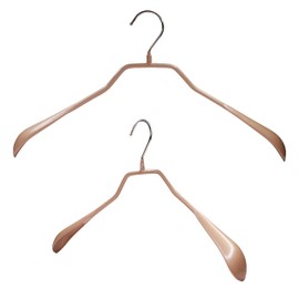 MAWA by Reston Lloyd, BodyForm Series,Non-Slip Metal Clothing Hanger for Suits, Dresses, & Shirts, 1.5 inch Wide Shoulder, 360-degree Rotatable Hook Style 42/L, Set of 2, Latte