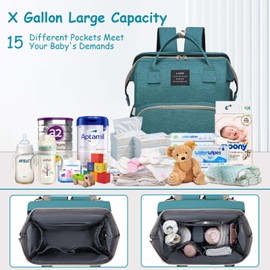 AFDLLDQM Diaper Bag Backpack, Multifunctional Baby Diaper Bag, Diaper Changing Station for Boys Girls, Large Capacity Travel Baby Bag for Mom Dad