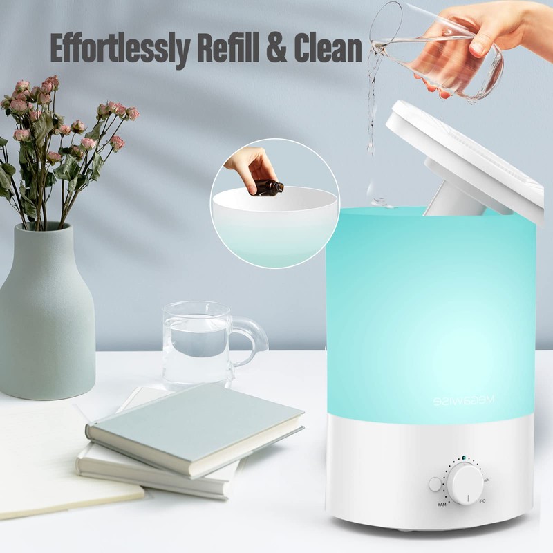 MegaWise Cool Mist Humidifiers, 3.5L Top Refill Ultrosonic humidifier for