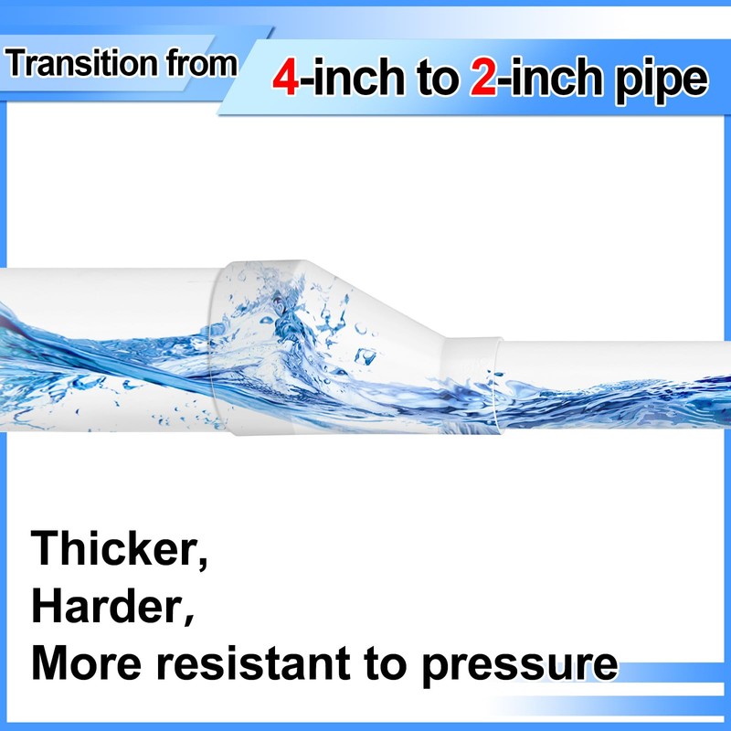 Pushglossy 4" X 2" PVC Pipe Fitting Schedule 40 Compatible