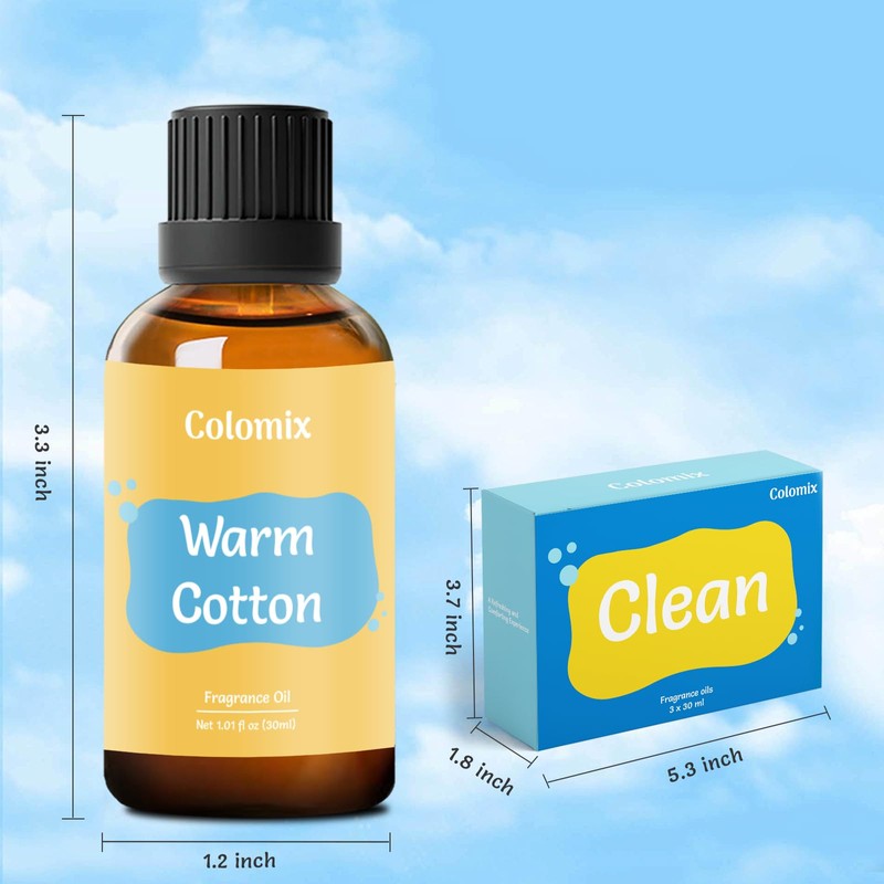 Colomix Clean Fragrance Oil Set, 30mlx3 Premium Essential Oils for
