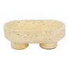 uyoyous Natural Travertine Fruit Bowl 10'', Large Oval Decorative Bowl