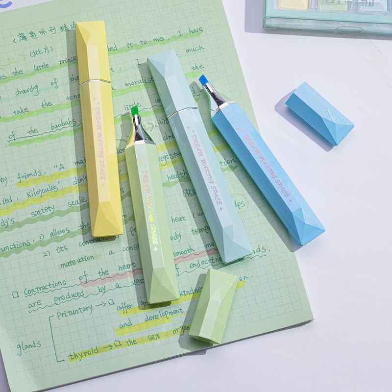 COLNK Glitter Highlighter Pen,Chisel Tip,Metallic Highlighters for Journal Planner, Highlighting,
