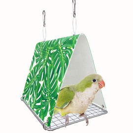 Paxikaka Cool Bird Hammock Tent Hanging Stainless Steel Mesh Mat Easy to Clean Suitable for Bird Parrot Cage（5.5 * 7.28inch / 14 * 18.5cm）