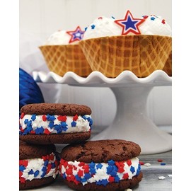 Sprinkle Deco Patriotic 4th of July Independence Day Memorial Day Red White & Blue Edible Sugar Star Sprinkles for Cakes and Cupcakes 4 oz