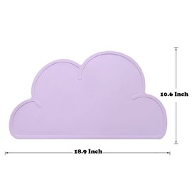 Love Dream Silicone Pet Feeding Food Mat Dog Cat Placemat Mat with Raised Edge, Anti-Slip Waterproof Pet Bowl Mats Pet Food Tray (Purple)