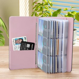 Kakurookie Letter Business Card Book Holder Organizer for Women Men, 240 Card Capacity, Portable Name Card and Credit Card Holder for Professionals (A)