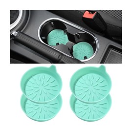 Mandark 4PCS Car Cup Holder Coaster, Non-Slip Recessed Insert Vehicle Cup Mat, 2.75 Inch Waterproof Universal Automotive Interior Drink Cup Pad Accessories for Most Trucks SUVs (Green)