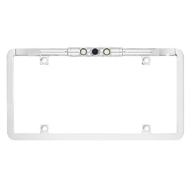 BOYO VTL275LTJ - Ultra Slim Full-Frame License Plate Backup Camera with Active Parking Lines and LED Lights (Chrome)