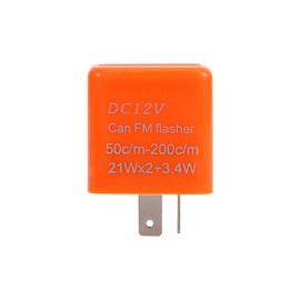 Keenso 2 Pin 12V Universal Motocicleta Turn Signal Flasher Relay, Ajustable Relé Flasher LED de Velocidad(Naranja)