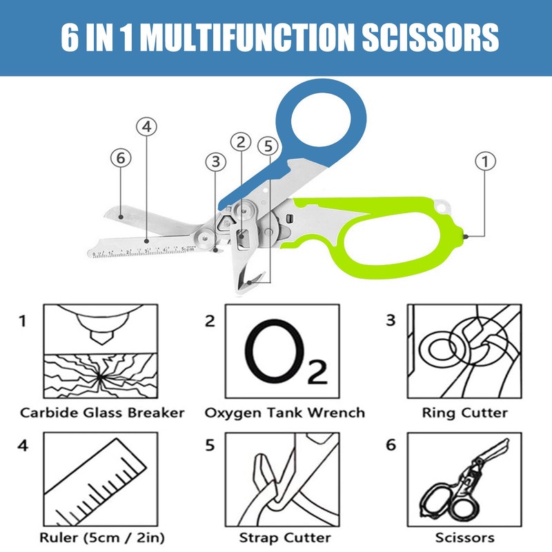 Raptor Response Emergency Scissors, Rescue Scissors with 6 Practical, Trauma