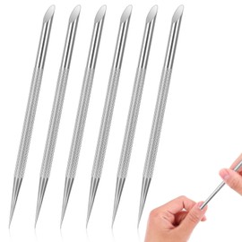 6Pcs Stainless Steel Cuticle Pusher Metal Cuticle Pusher Cuticle Remover Nail Polish Tools Gel Fingernails Polish Peeler Manicure Tool For Professional Manicure Pedicure Nail Art Care Tools