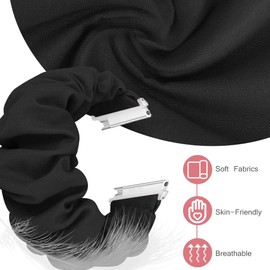 Blueshaweu Compatible with RUIMEN Smart Watches Bands, 22mm Fabric Elastic Scrunchie Elastic Watch Band Women Cute Replacement Straps Compatible with RUIMEN D1 /H1 Smart Watches (Black+Sunflower)