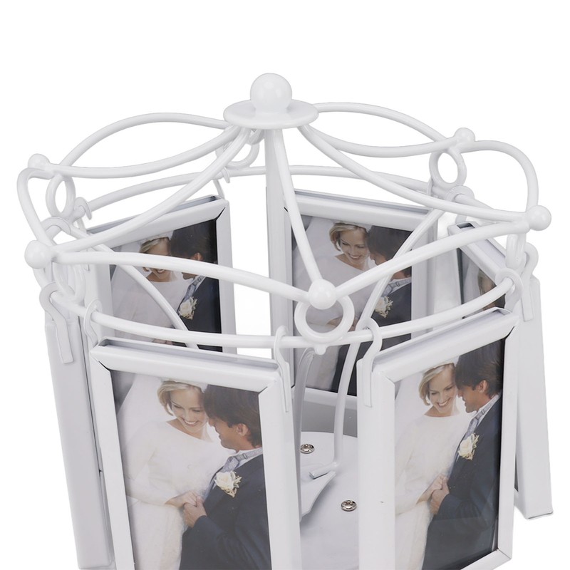 Rotating Photo Display Frame Multifunctional Removable Stable Metal Desktop Photo