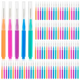 RAINFLOW 100 Pcs Interdental Brushes Between-Teeth Disposable Braces Brush for Teeth,Interproximal Dental Brush Picks,Toothpick Dental Flossing Oral Hygiene Cleaning for Home,Travel,Work,School