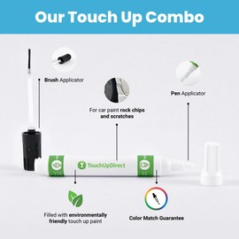 TouchUpDirect A3 Space White Compatible with Ford Exact Match Touch Up Paint Pen+Brush Applicator - Essential Kit