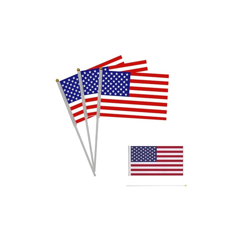 American Flag Mini Small US USA Handheld Stick Flags 5.5x8.3