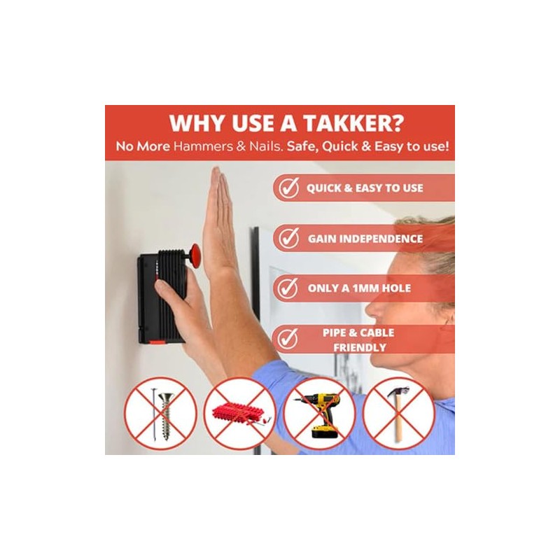 Takker® Picture Frame Hanging Tool Kit Easy One-Step 61 Pieces-