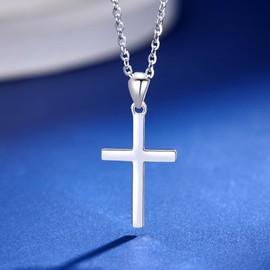 925 Sterling Silver Cross Necklace Women and Men, Cross Pendant Necklace, Mothers Day Gift