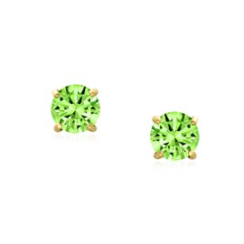 Bling Jewelry 14K Gold Peridot Gemstone Baby Safety Screwback Stud Earrings 4mm