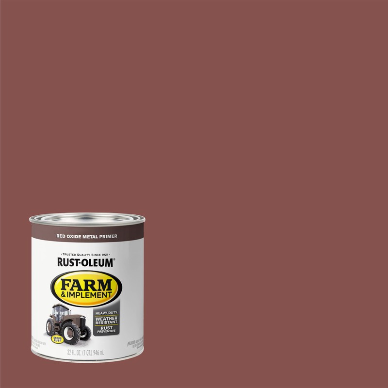 Rust-Oleum 280151 Farm & Implement Enamel Primer Quart, Red Oxide