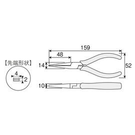 ホーザン(HOZAN) リードペンチ 対象物をしっかりとホールド 先端が広くて薄く、安定性に優れています P-16
