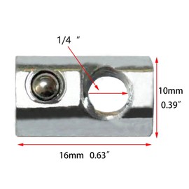 Axageid 20 Packs 1/4-20 Threaded Steel Roll in T-Nut with Ball Spring, T Slot Accessories for Aluminum Extrusion Profile Rail