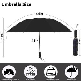 ZDSSM Umbrella Travel Large Windproof Inverted Umbrellas for Rain Portable Automatic Small Compact Reverse Folding Umbrellas for Women Men (Starry Sky)