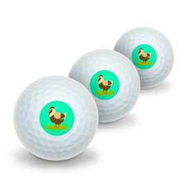 GRAPHICS & MORE Chicken in Profile Novelty Golf Balls 3 Pack