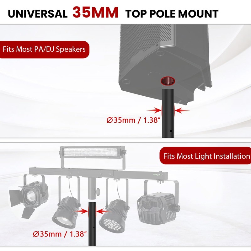 NiuNyuNeu Set of 2 Speaker Poles for Subwoofer 34"-52" Height