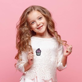 PAGOW 13 Pieces Cupcake Embroidered Patches，Colourful Iron on Patches for Kids Clothing Jackets Bags, DIY Sweet Embroidery Patches Cute Sewing Craft Decoration